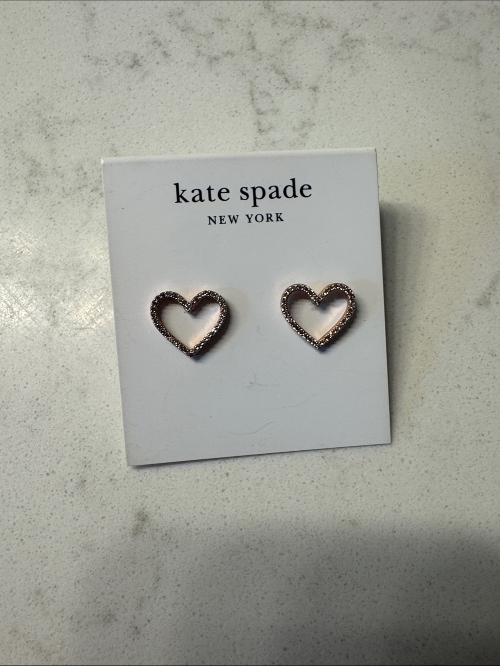 kate spade Open Heart Stud Earrings - Rose Gold Tone